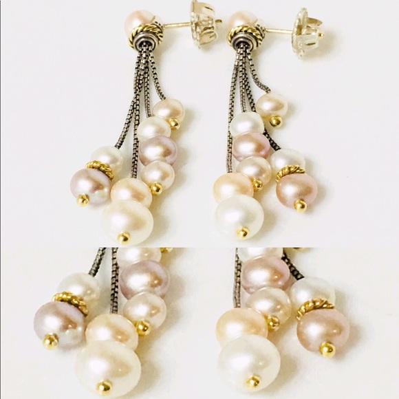 David Yurman Pearl Multi Chain Tassel Earrings - Picture 4 of 6